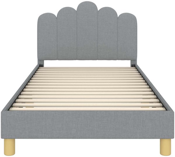 vidaXL Kinderbettgestell mit Kopfteil Hellgrau 90 x 190 cm Stoff 42011054 Bild 5