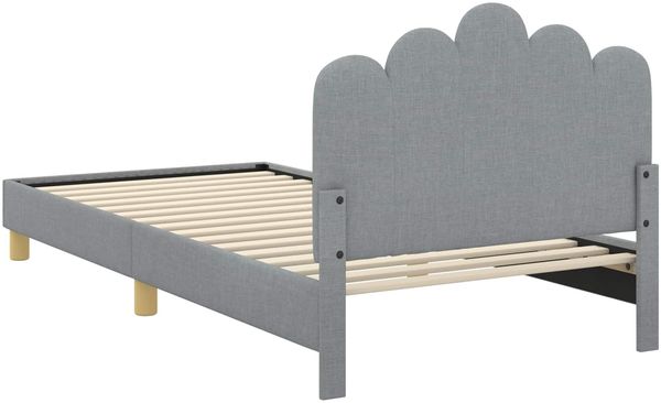vidaXL Kinderbettgestell mit Kopfteil Hellgrau 90 x 190 cm Stoff 42011054 Bild 7