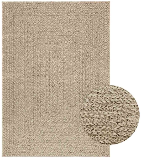 Teppich ZIZUR Beige 120x170 cm Jute-Optik Indoor und Outdoor 4010394