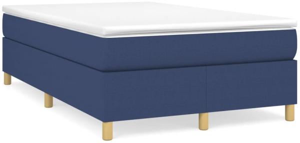 vidaXL Boxspringbett mit Matratze Blau 120x190 cm Stoff 3269696