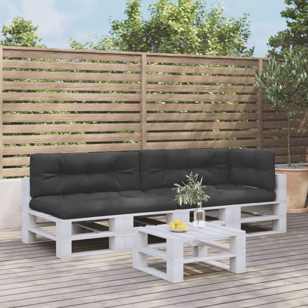 vidaXL Palettenkissen 5-tlg. Schwarz Stoff 3217138