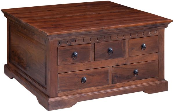 Couchtisch Akazie 90x90x50 nougat lackiert OXFORD #320