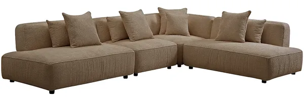 Vente-unique - LELACO Sofa Stoff Schokoladenbraun - B 247 cm x H 74 cm x L 338 cm
