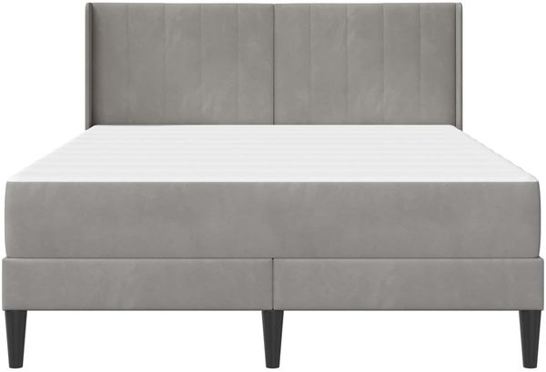 vidaXL Bettgestell mit Matratze Hellgrau 160 x 200 cm Samt 3414873 Bild 6