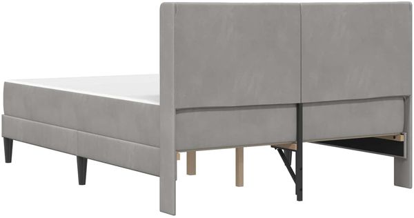 vidaXL Bettgestell mit Matratze Hellgrau 160 x 200 cm Samt 3414873 Bild 8