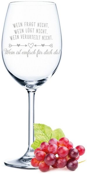 GRAVURZEILE Rotweinglas Leonardo Weinglas mit Gravur - Wein ist einfach für Dich da, Glas, lustiges, graviertes Geschenk für Partner, Freunde & Familie