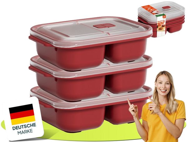 uandu home Frischhaltedose Frischhaltedosen mit Deckel, Mikrowellen Geschirr, BPA Frei Plastikbox, (Set, 3er Set), Vorratsdosen Luftdicht Set, Meal Prep Boxen