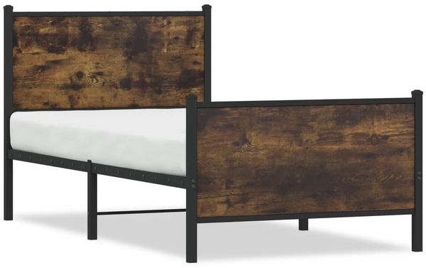 vidaXL Metallbett ohne Matratze Räuchereiche 80x200 cm 4007676 Bild 2