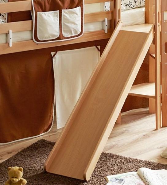 Hochbett mit Rutsche "Tino" 90x200 Buche massiv Natur Bild 2
