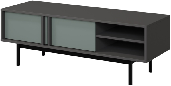 TV-Lowboard Agova 2D AL10 (Farbe: Anthrazit / Aloe)