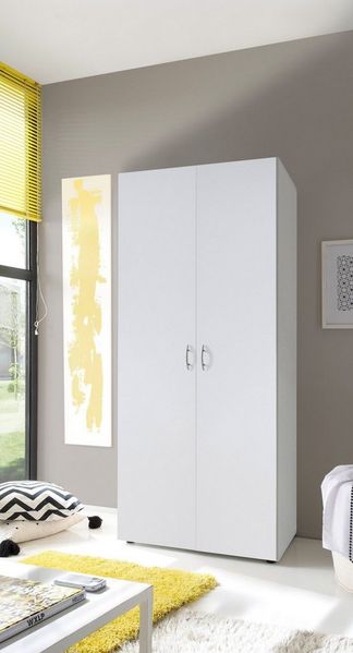 Drehtürenschrank Bassum / Base 2, Holzwerkstoff, Kunststoff, Weiß, 80 x 177 x 52 cm