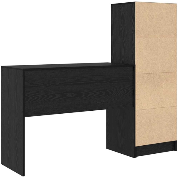 vidaXL Schreibtisch mit Stauraum mit Regal 2 pcs Schwarz Eichen-Optik 3337330 Bild 8