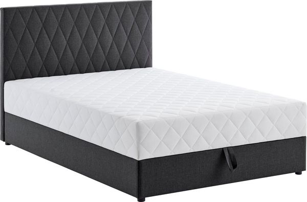 Atlantic Home Collection Stauraumbett Benita, mit Taschenfederkern 120x200 cm Anthrazit
