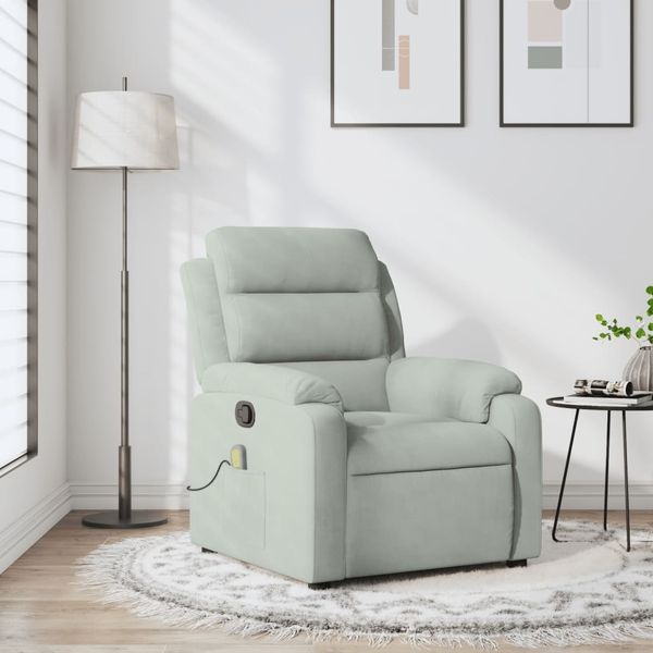 vidaXL Massagesessel Hellgrau Samt 373511