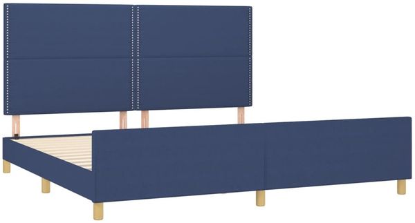 Bettgestell mit Kopfteil Blau 200x200 cm Stoff [3125006] Bild 4