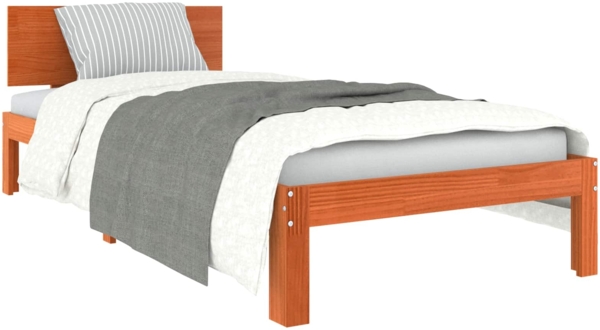vidaXL Bettrahmen Wachsbraun 70x190 cm Massives Kiefernholz 863953