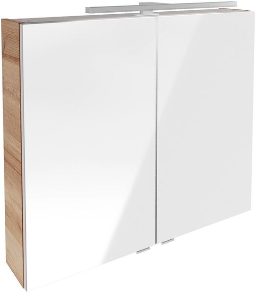 FACKELMANN B.BRILLANT LED Spiegelschrank, 80 cm breit, Braun hell