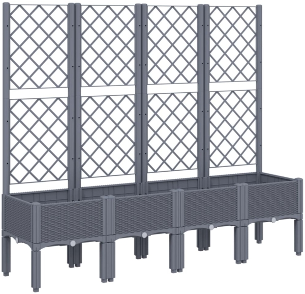 vidaXL Pflanzkübel mit Rankgitter Blaugrau 160x40x142 cm PP 367931