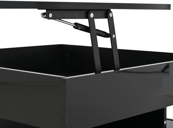 Couchtisch 65x65x38,5 cm mit anhebbarer Tischplatte, Hochglanz-Oberfläche, 2 Schubladen und LED-Lichtleiste Bild 10