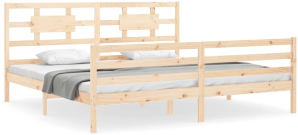 vidaXL Massivholzbett mit Kopfteil 200x200 cm 3194461