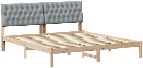 vidaXL Bettgestell mit gepolstertem Kopfteil Braun 180 x 200 cm 3394383