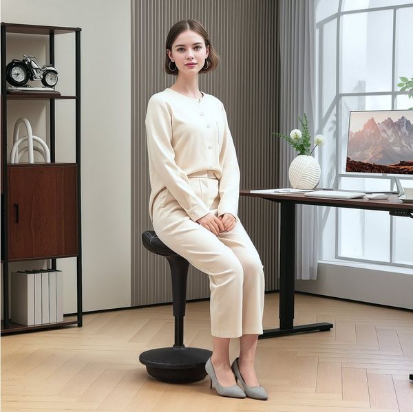 Vinsetto Schreibtischstuhl Schwenkbarer Arbeitshocker (Sitzhocker, 1 St), Ergonomischer Stehhocker mit Wackelfunktion