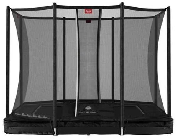 BERG Trampolin InGround rechteckig 280x190 cm schwarz mit Sicherheitsnetz Comfort Ultim Favorit