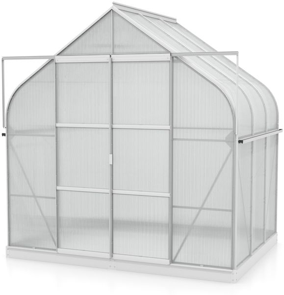 Vitavia Gewächshaus "Dione 5000" inkl. Stahlfundamentrahmen, aluminium eloxiert, 5,0 m²,4 mm HKP