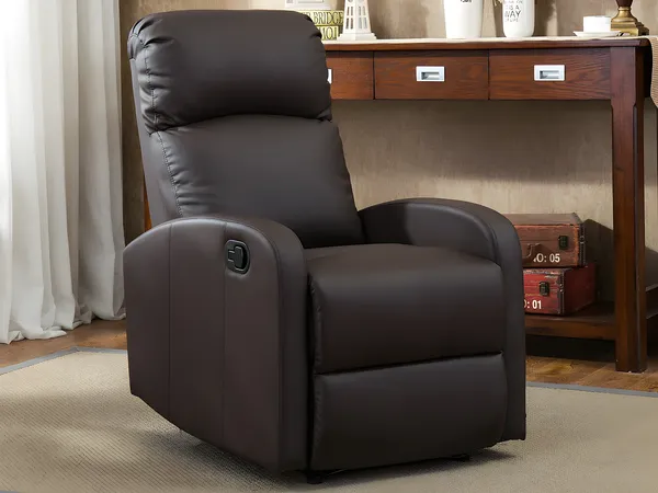 Vente-unique - Relaxsessel Fernsehsessel - Kunstleder - Braun - ISAO