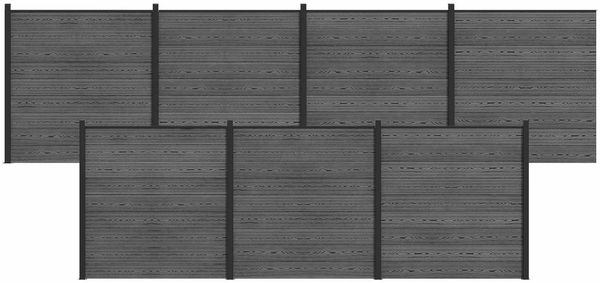 vidaXL Zaunelement 7 pcs WPC und Aluminium Grau 3429399