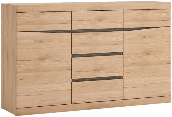 Sideboard mit 6 Schubkästen SANFORD-129 in Eiche hell Nb, B/H/T: ca. 150/92,5/40 cm