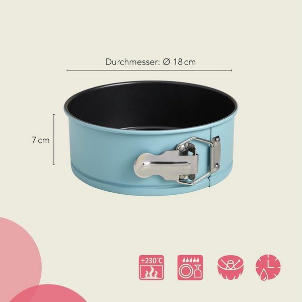 wenco premium Mini-Springform, Rund, Ø 18 cm, Antihaftbeschichtet, Kohlenstoffstahl, Mintgrün (Version 2022)