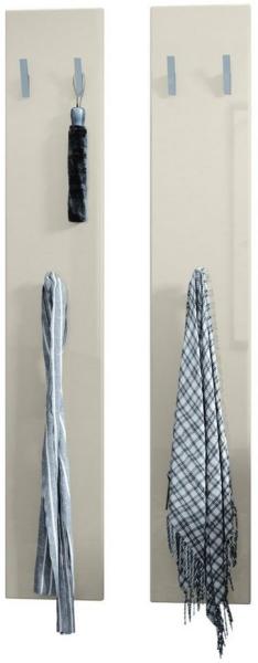 Vladon Wandpaneel 140, Garderobenpaneel bestehend aus 2 Paneelen, Creme Hochglanz (je 24 x 140 x 2 cm)