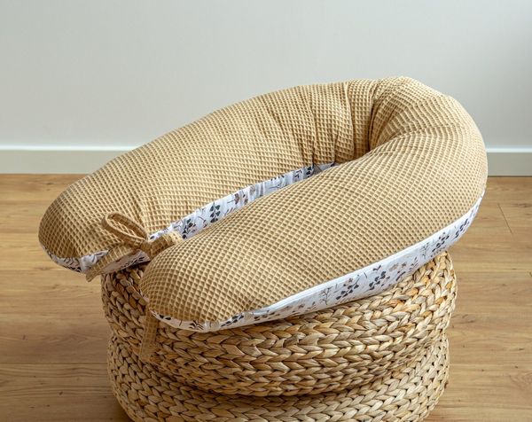 Loolay Seitenschläferkissen WAFFELPIQUE Blumen Schwangerschaftskissen Schlafen Kissen Stillkissen, M/ L oder L/ XL KISSEN + Bezug / 6 MUSTER Auswahl: Waffelstoff Waffelpique/ Türkis BLUMENWIESE Braun, Blau, Rosa, Gelb, Weiß, 170 o. 190 cm Kissen. PREMI...