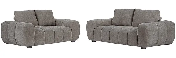 Vente-unique - BERENIA Couchgarnitur Stoff Grau - B 105 cm x H 81 cm x L 168 cm196 cm