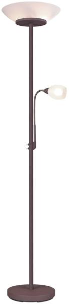 Stehleuchte, Glas, weiß, Flexoarm, rost, H 180 cm