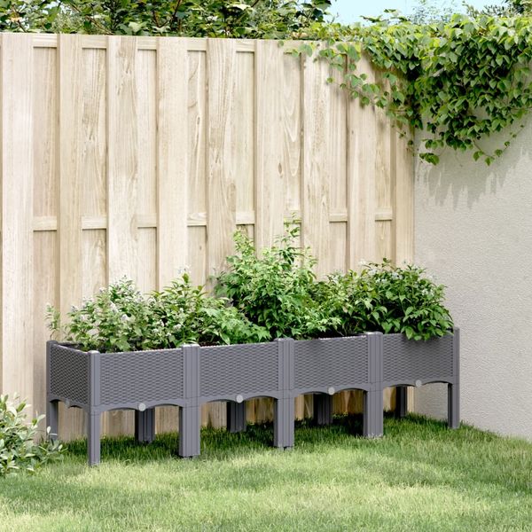 vidaXL Pflanzkasten mit Beinen Blaugrau 160x40x42 cm PP 367901