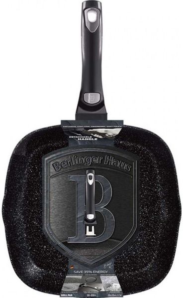Berlinger Haus Bratpfanne, mit Granitbeschichtung, 28 cm, mit abnehmbarem Griff Carbon Pro