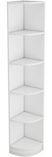 Eckbücherregal Weiss 42x30 cm 5 Etagen Spanplatte Eckregal Hoch schmal Raumteiler Wohnzimmer 180cm Bild 6