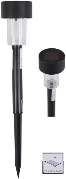 Solarleuchte + Erdspieß Kunststoff schwarz LED-Lampe Wegbeleuchtung Gartenlampe Bild 4