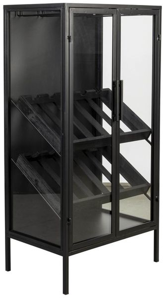 Weinschrank Weinregal ROB Vitrine aus Metall im Vintage Style