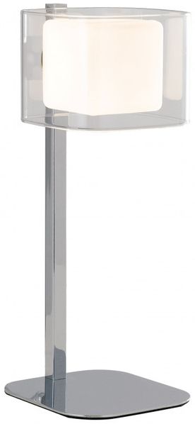 I-YOGA-L Tischleuchte YOGA G9 53W Höhe 32cm, Metall chrom/weiß inkl. Leuchtmittel