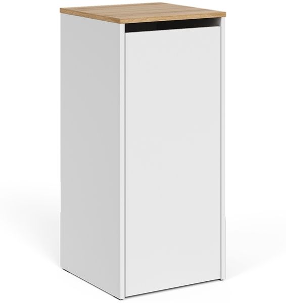 Badschrank Viktor Weiß/Artisan 40.2 x 88.2 cm mit Wäschkorb Vicco