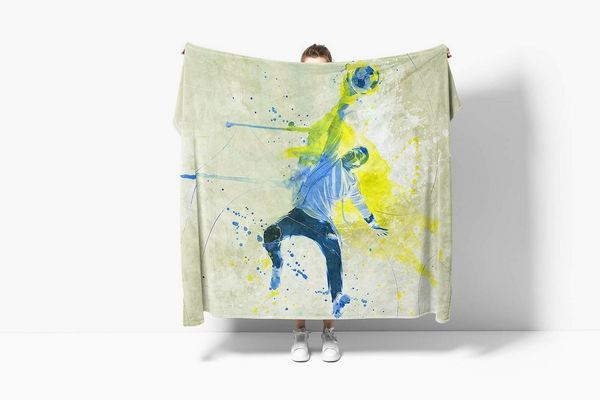 Sinus Art Handtücher SplashArt Sport Handtuch Strandhandtuch Saunatuch Kuscheldecke Kunstvoll Fußball Torwart, Baumwolle-Polyester-Mix (1-St), Handtuch