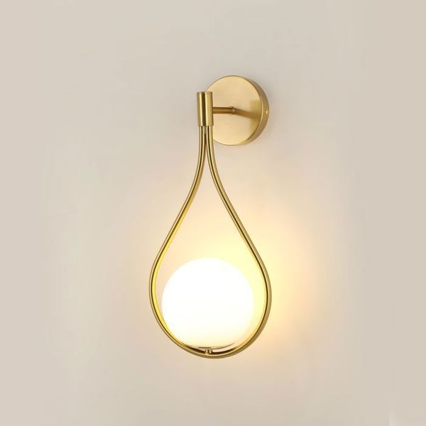 Moderne skandinavische Wandleuchte aus Glas und Metall, Ø 21 cm, E27-Fassung, für Wohnzimmer, Schlafzimmer, Flur
