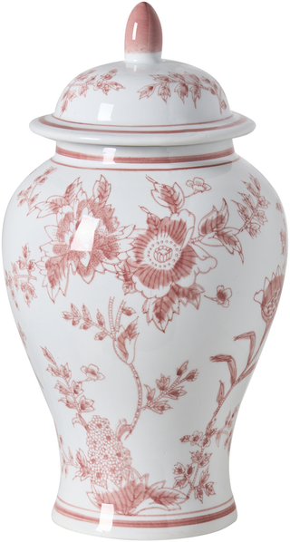 Vase mit Deckel SEWILLA Porzellan 38 cm Rot Weiß