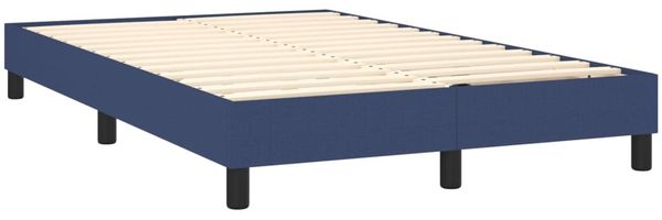 vidaXL Boxspringbett mit Matratze Blau 120x200 cm Stoff, Härtegrad: H2 [3140367] Bild 4
