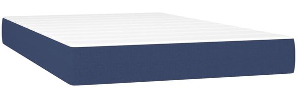 vidaXL Boxspringbett mit Matratze Blau 120x200 cm Stoff, Härtegrad: H2 [3140367] Bild 5