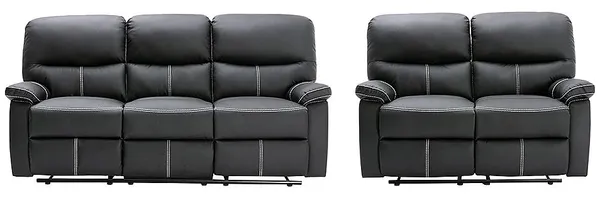 Vente-unique - CANBY Couchgarnitur Kunstleder Schwarz - B 90 cm x H 95 cm x L 133 cm183 cm