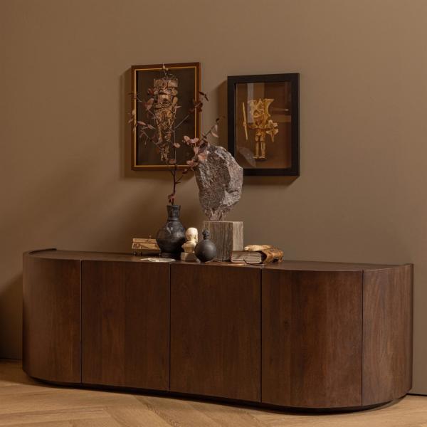 BePureHome Sideboard Sense aus Mangoholz, Braun, 160x46x50 cm